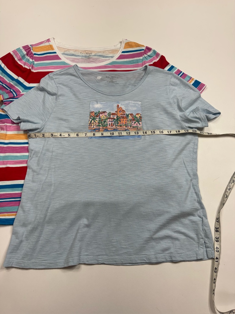 Talbots Pair of 2 Short Sleeve Tee Shirts Womens XL Petite - Picture 5 of 11